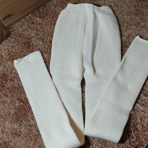 Vintage sweater knit footless tights small